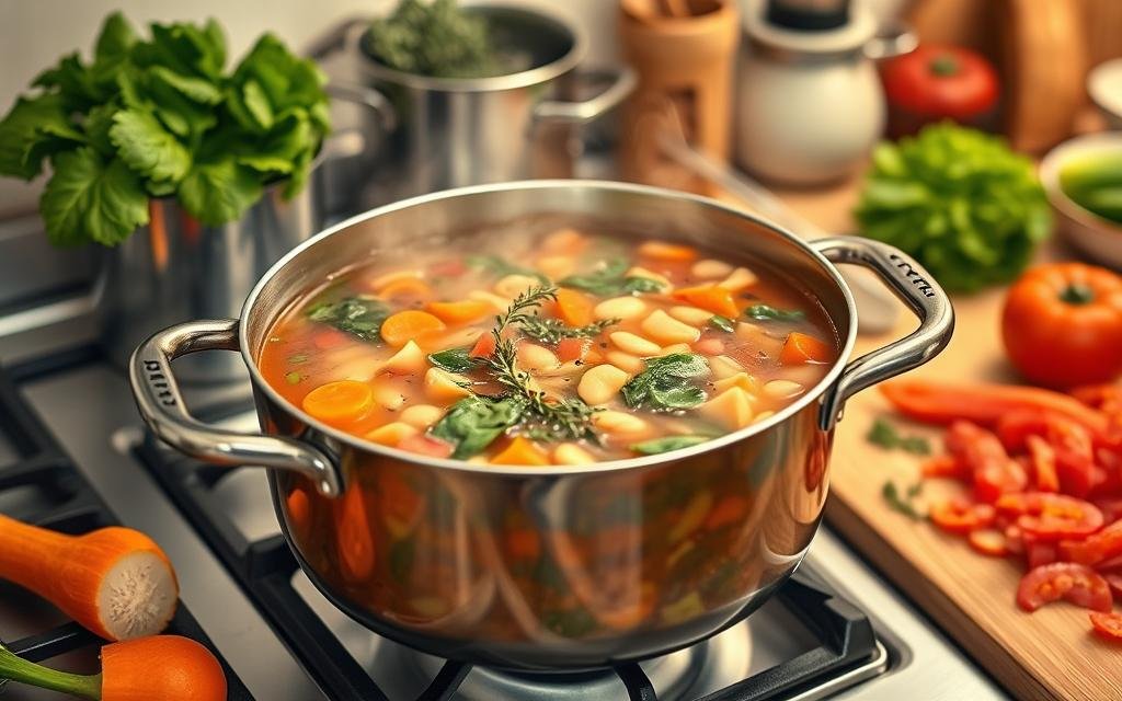 easy to make high protein vegetable soup on stovetop