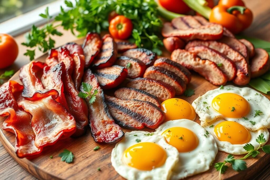 high protein breakfast meats