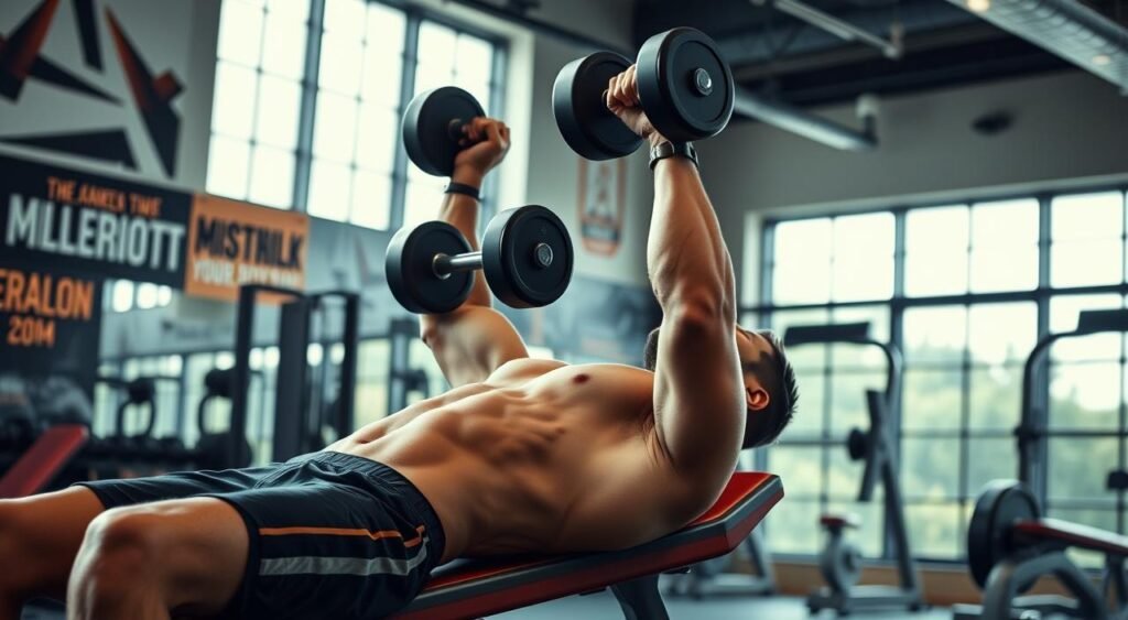 incline dumbbell press for upper chest development