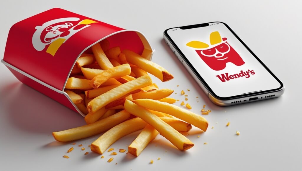 Wendy's red fries container overflowing with fresh fries